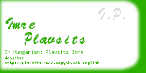 imre plavsits business card